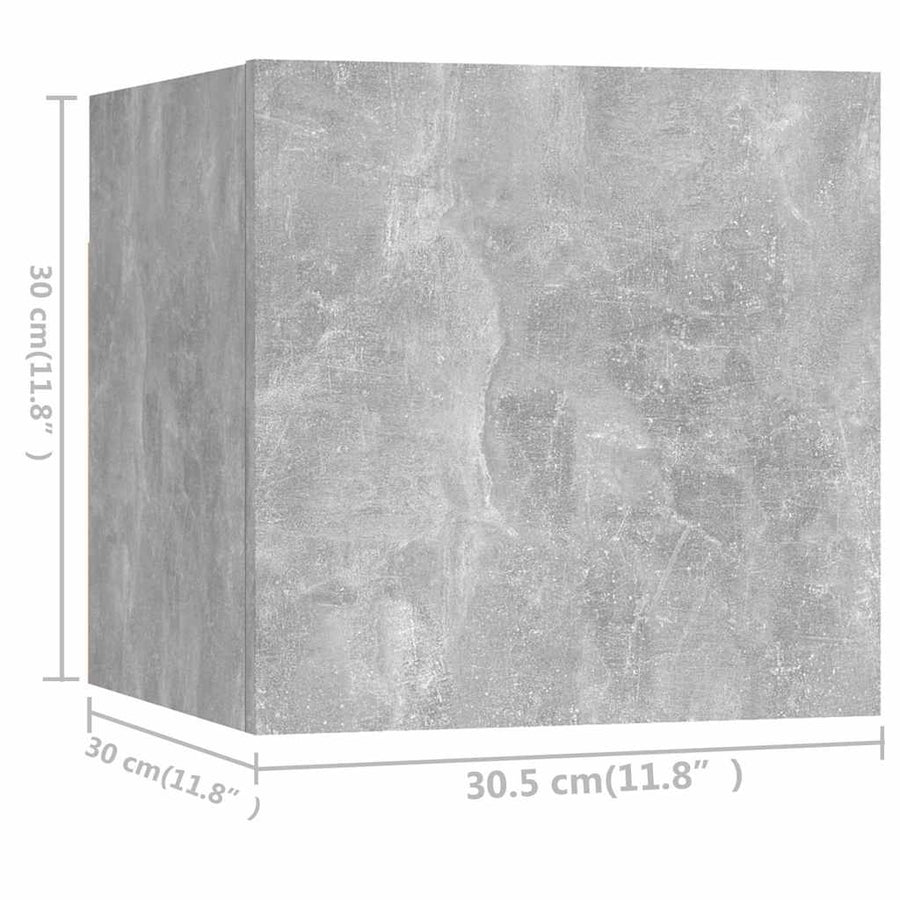 7 Piece TV Cabinet Set Concrete Grey Engineered Wood