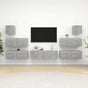 7 Piece TV Cabinet Set Concrete Grey Engineered Wood