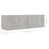 5 Piece TV Cabinet Set Concrete Grey Engineered Wood - Close-Up Angle