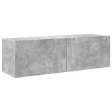 8 Piece TV Cabinet Set Concrete Grey Engineered Wood - Rear View