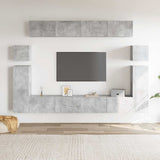 8 Piece TV Cabinet Set Concrete Grey Engineered Wood