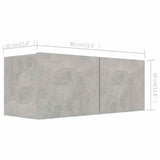 6 Piece TV Cabinet Set Concrete Grey Engineered Wood - Rear View