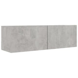 4 Piece TV Cabinet Set Concrete Grey Engineered Wood - Rear View
