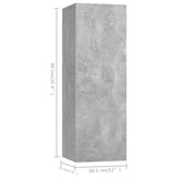 4 Piece TV Cabinet Set Concrete Grey Engineered Wood - Close-Up Angle
