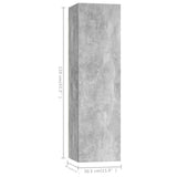 4 Piece TV Cabinet Set Concrete Grey Engineered Wood - Extra Image