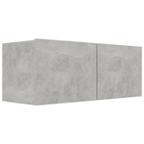 4 Piece TV Cabinet Set Concrete Grey Engineered Wood - Rear View