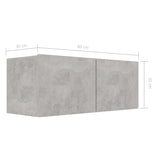 4 Piece TV Cabinet Set Concrete Grey Engineered Wood - Extra Image
