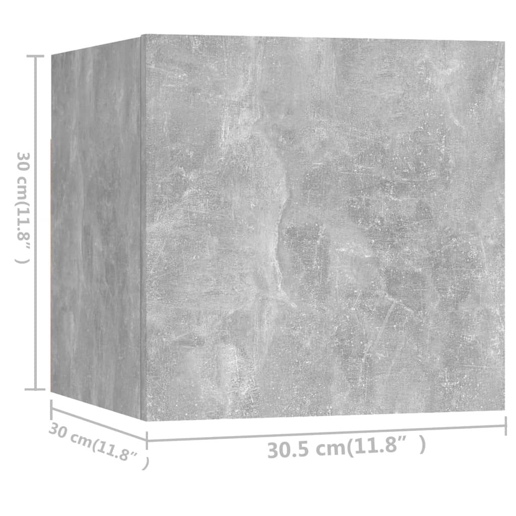 4 Piece TV Cabinet Set Concrete Grey Engineered Wood