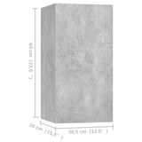 TV Cabinets 4 pcs Concrete Grey 30.5x30x60 cm Engineered Wood - 45-Degree Angle