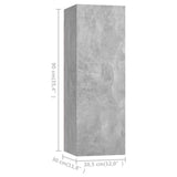 TV Cabinets 4 pcs Concrete Grey 30.5x30x90 cm Engineered Wood - 45-Degree Angle