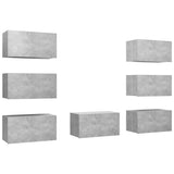 TV Cabinets 7 pcs Concrete Grey 30.5x30x60 cm Engineered Wood