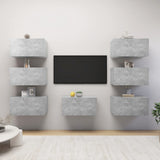 TV Cabinets 7 pcs Concrete Grey 30.5x30x60 cm Engineered Wood