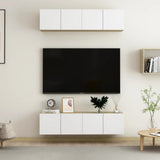 TV Cabinets 4 pcs White and Sonoma Oak 60x30x30 cm Engineered Wood