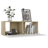TV Cabinets 4 pcs White and Sonoma Oak 80x30x30 cm Engineered Wood - Top-Down View