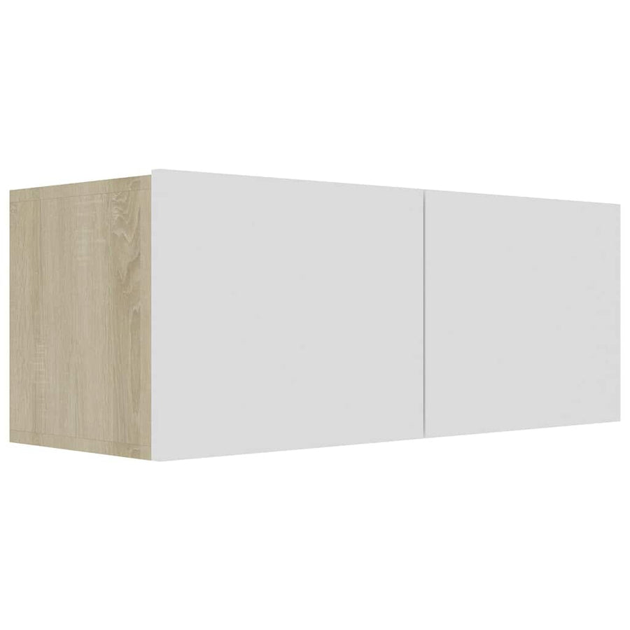 4 Piece TV Cabinet Set White and Sonoma Oak 80x30x30 cm Engineered Wood