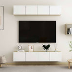 4 Piece TV Cabinet Set White and Sonoma Oak 80x30x30 cm Engineered Wood