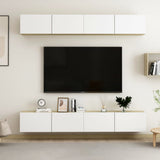 TV Cabinets 4 pcs White and Sonoma Oak 100x30x30 cm Engineered Wood