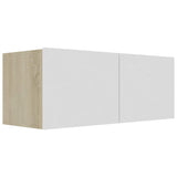 5 Piece TV Cabinet Set White and Sonoma Oak Engineered Wood