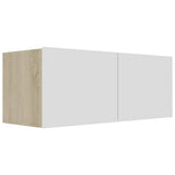 6 Piece TV Cabinet Set White and Sonoma Oak Engineered Wood