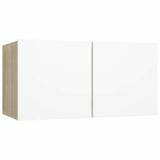 6 Piece TV Cabinet Set White and Sonoma Oak Engineered Wood