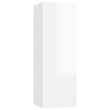 5 Piece TV Cabinet Set High Gloss White Engineered Wood
