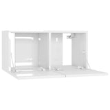 5 Piece TV Cabinet Set High Gloss White Engineered Wood - Close-Up Angle