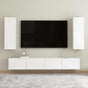 4 Piece TV Cabinet Set High Gloss White Engineered Wood