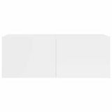 8 Piece TV Cabinet Set High Gloss White Engineered Wood - 45-Degree Angle