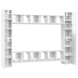 10 Piece TV Cabinet Set High Gloss White Engineered Wood - 45-Degree Angle