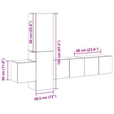 5 Piece TV Cabinet Set High Gloss White Engineered Wood