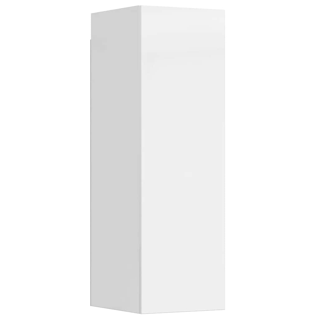 3 Piece TV Cabinet Set High Gloss White Engineered Wood
