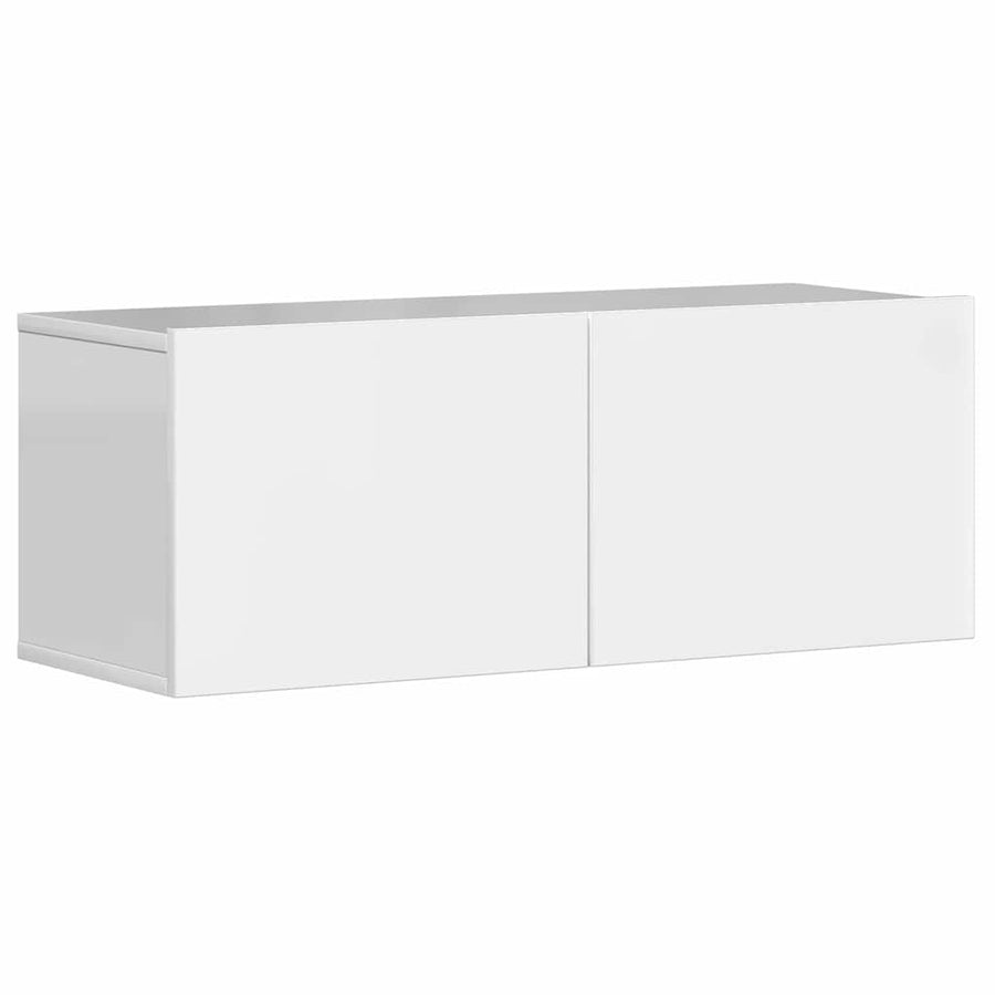 3 Piece TV Cabinet Set High Gloss White Engineered Wood