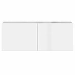 3 Piece TV Cabinet Set High Gloss White Engineered Wood