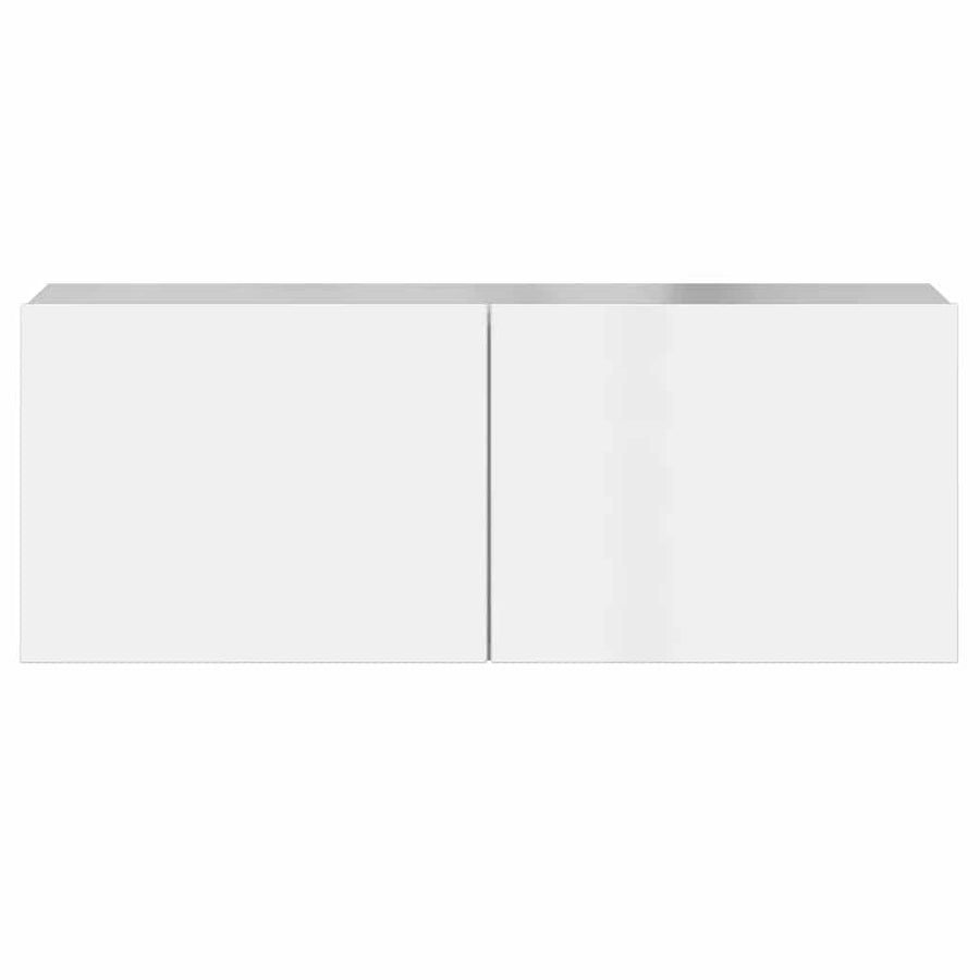 3 Piece TV Cabinet Set High Gloss White Engineered Wood