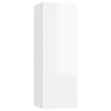5 Piece TV Cabinet Set High Gloss White Engineered Wood