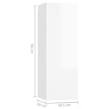 5 Piece TV Cabinet Set High Gloss White Engineered Wood