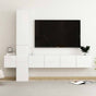 5 Piece TV Cabinet Set High Gloss White Engineered Wood