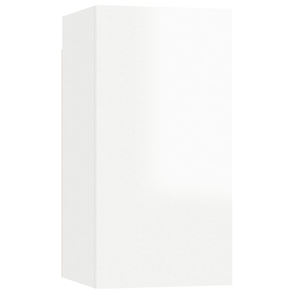 3 Piece TV Cabinet Set High Gloss White Engineered Wood