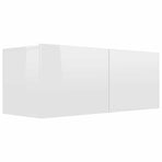 3 Piece TV Cabinet Set High Gloss White Engineered Wood