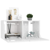 6 Piece TV Cabinet Set High Gloss White Engineered Wood - Top-Down View
