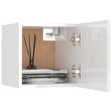 7 Piece TV Cabinet Set High Gloss White Engineered Wood