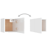 7 Piece TV Cabinet Set High Gloss White Engineered Wood