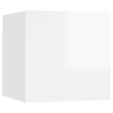 6 Piece TV Cabinet Set High Gloss White Engineered Wood - Rear View