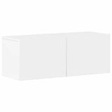 4 Piece TV Cabinet Set High Gloss White Engineered Wood - Rear View