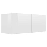 8 Piece TV Cabinet Set High Gloss White Engineered Wood - 45-Degree Angle