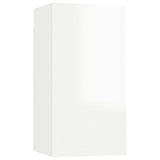 8 Piece TV Cabinet Set High Gloss White Engineered Wood