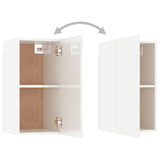 8 Piece TV Cabinet Set High Gloss White Engineered Wood - Close-Up Angle