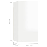 8 Piece TV Cabinet Set High Gloss White Engineered Wood