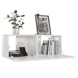 7 Piece TV Cabinet Set High Gloss White Engineered Wood