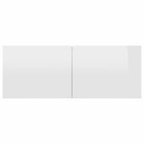7 Piece TV Cabinet Set High Gloss White Engineered Wood